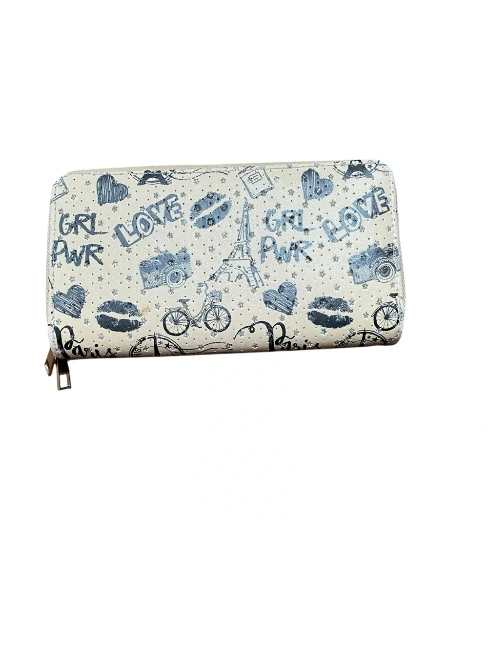 Glitter Paris Eiffel Tower Print Wallet